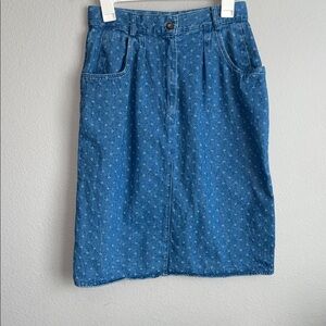 Vintage Ruff Hewn Blue Denim Pencil Skirt